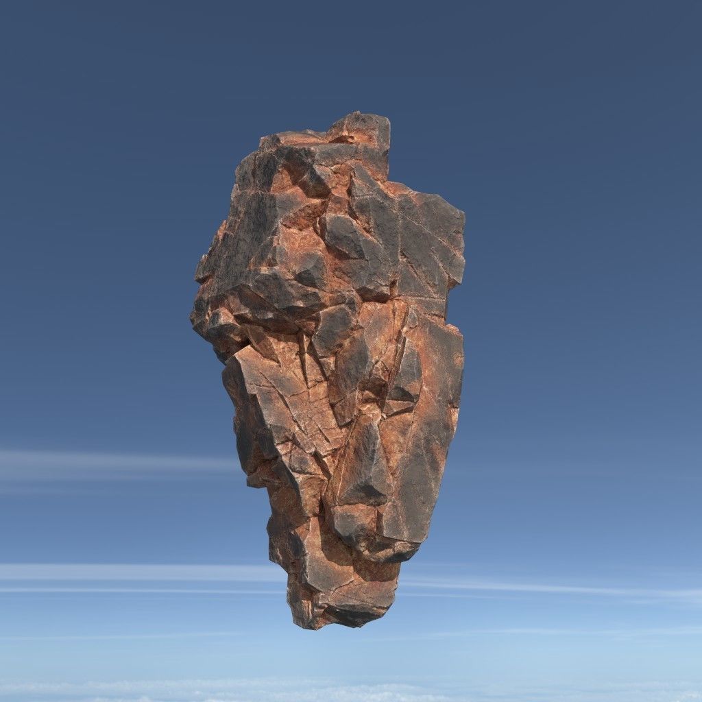 Low poly Desert Floating Island Rock Pack 211205 Low-poly 3D model_7