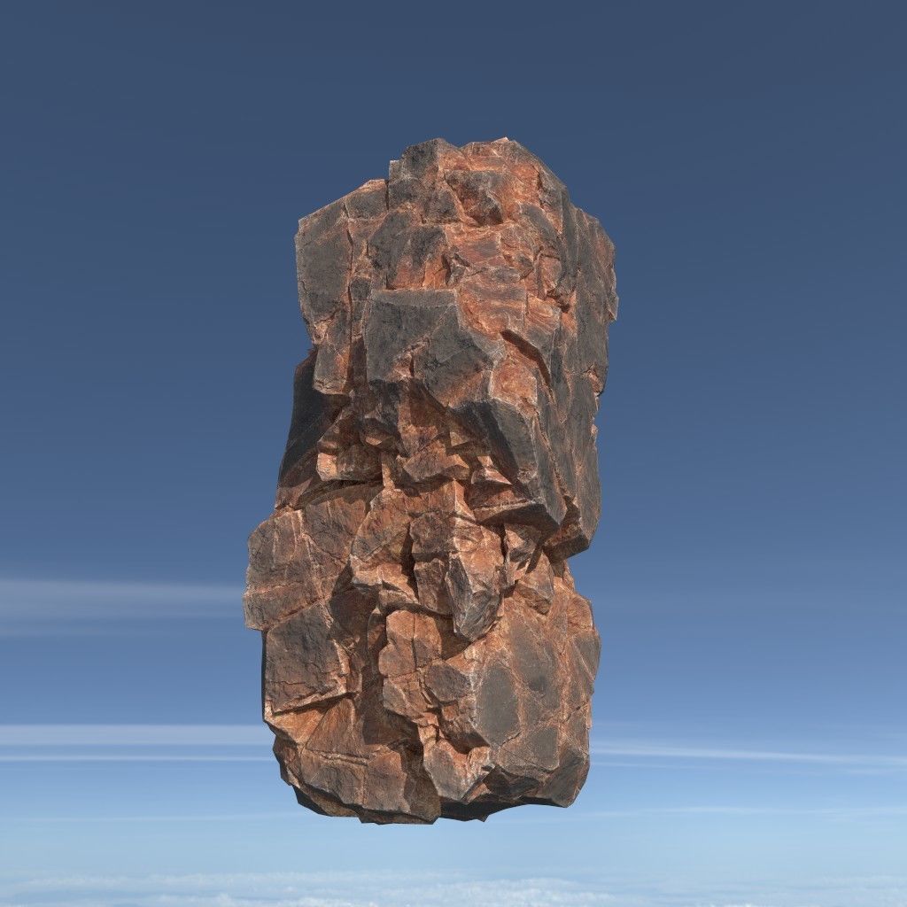 Low poly Desert Floating Island Rock Pack 211205 Low-poly 3D model_15