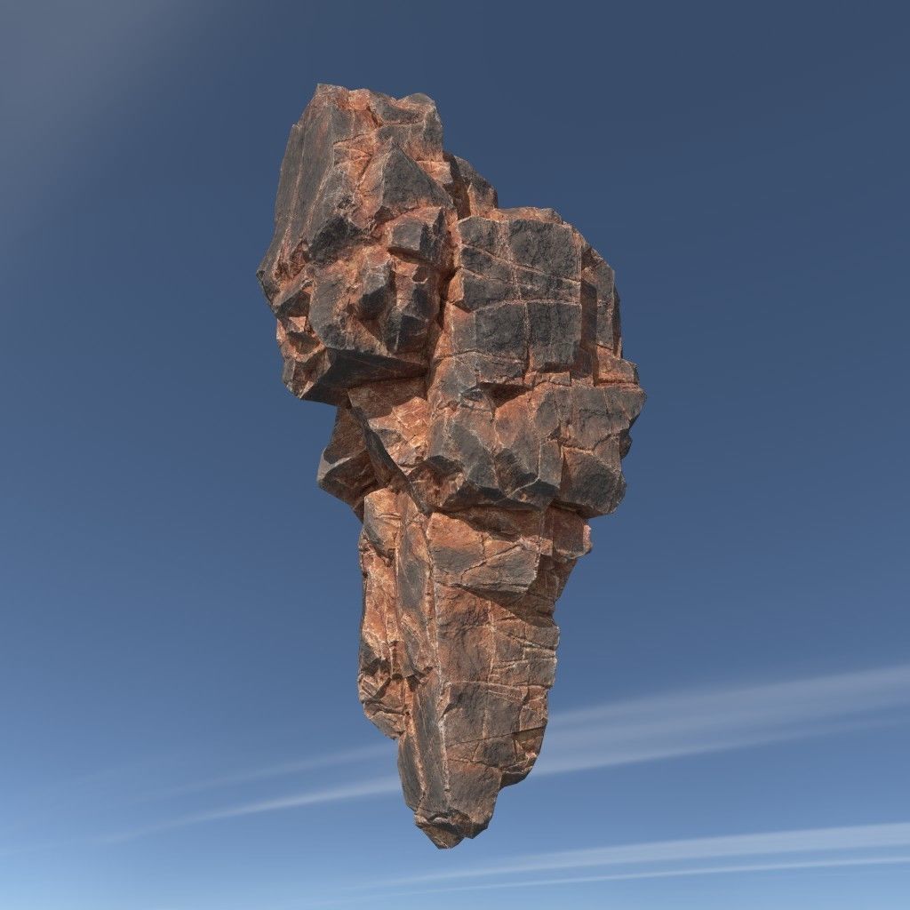 Low poly Desert Floating Island Rock Pack 211205 Low-poly 3D model_13