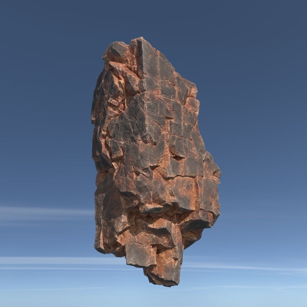 Low poly Desert Floating Island Rock Pack 211205 Low-poly 3D model_1