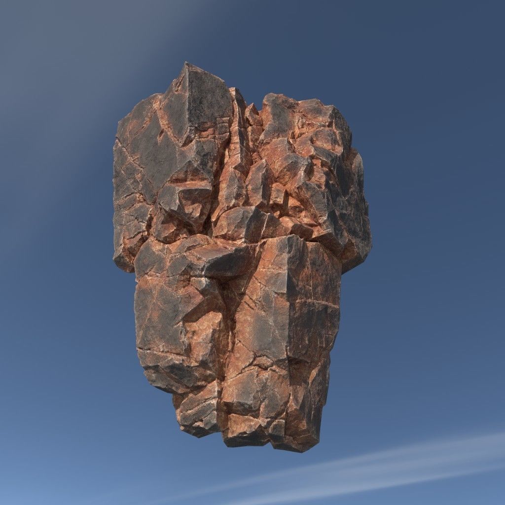 Low poly Desert Floating Island Rock Pack 211205 Low-poly 3D model_17