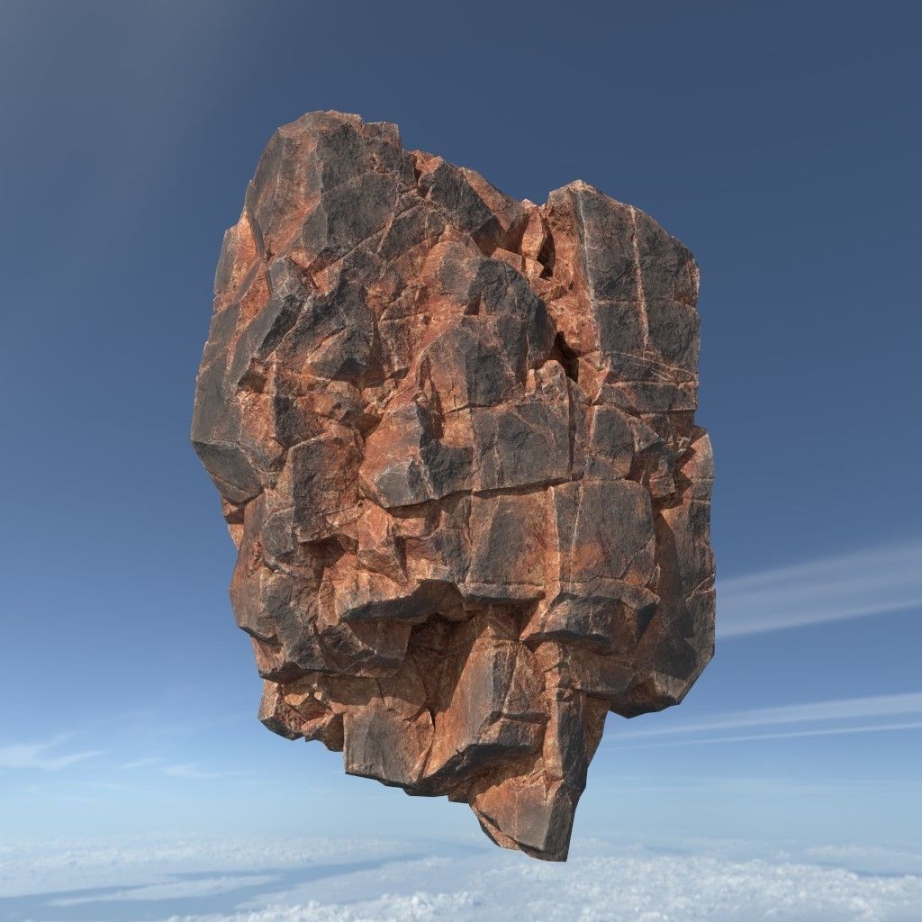 Low poly Desert Floating Island Rock Pack 211205 Low-poly 3D model_19