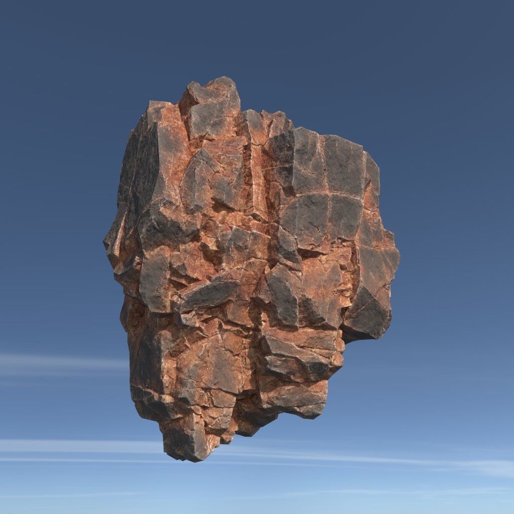 Low poly Desert Floating Island Rock Pack 211205 Low-poly 3D model_9