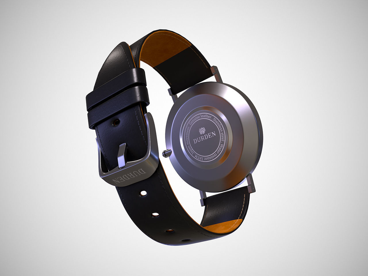 Wrist watch 3D model - White Low-poly 3D model_3