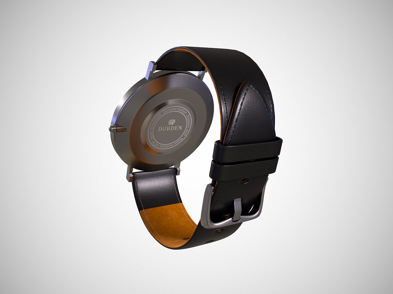 Wrist watch 3D model - White Low-poly 3D model_2