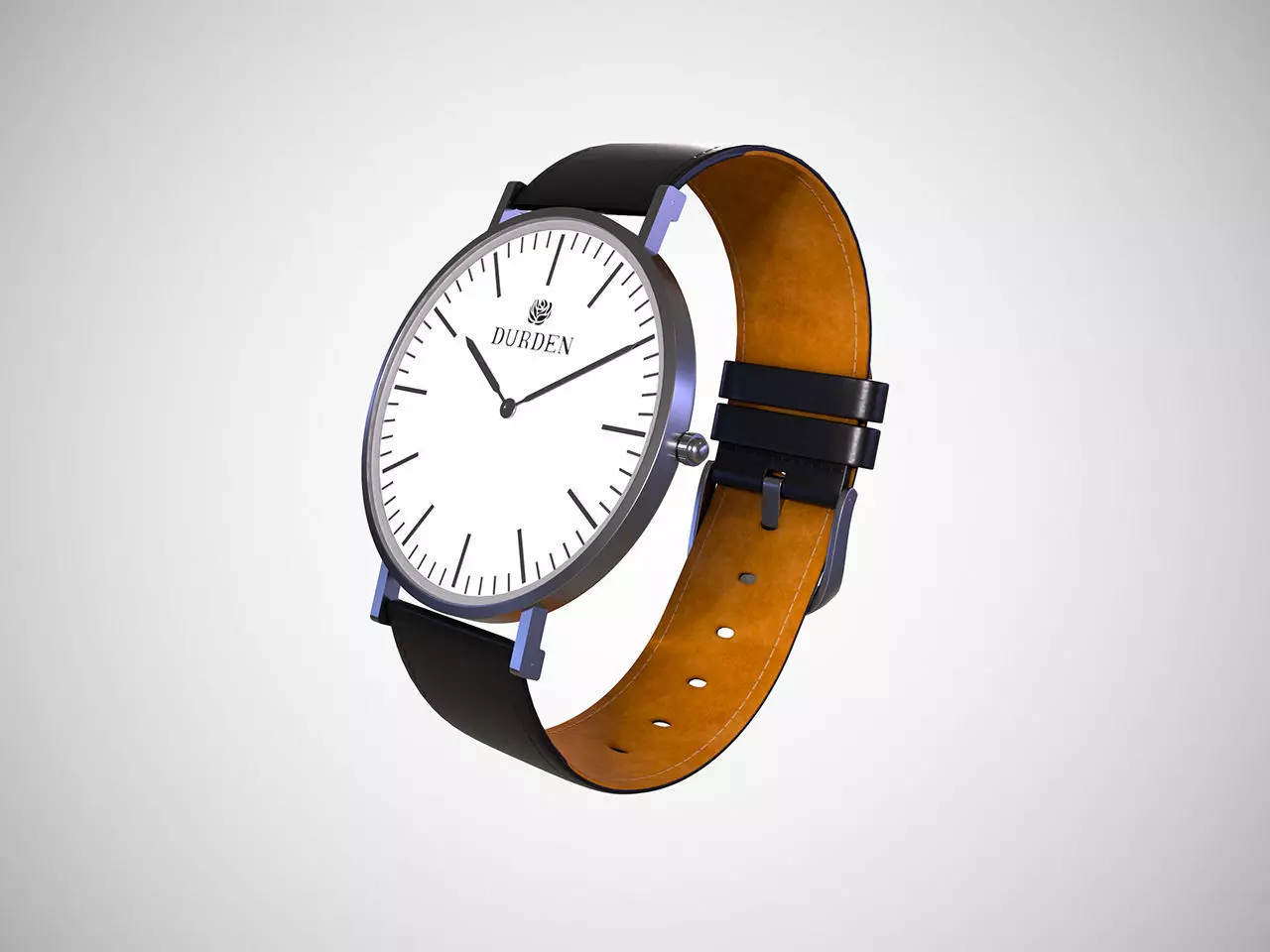 Wrist watch 3D model - White Low-poly 3D model_0