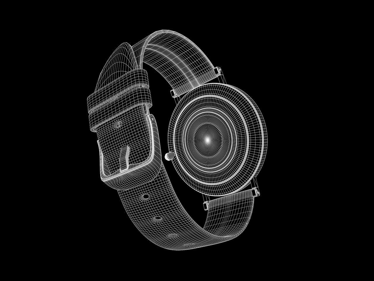 Wrist watch 3D model - White Low-poly 3D model_4