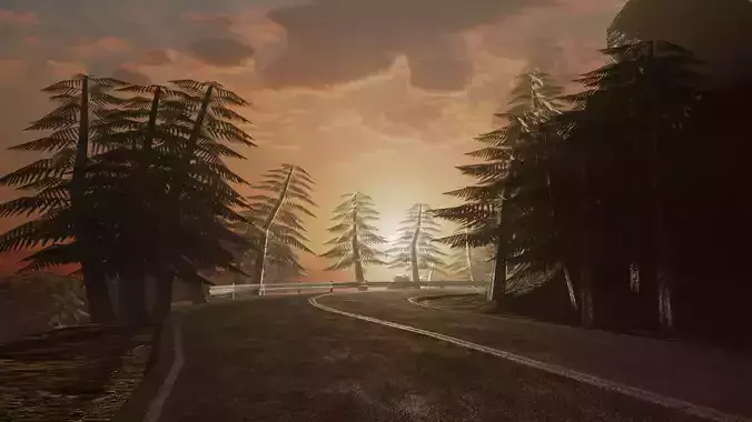 Mountainous Road Free 3D Environment