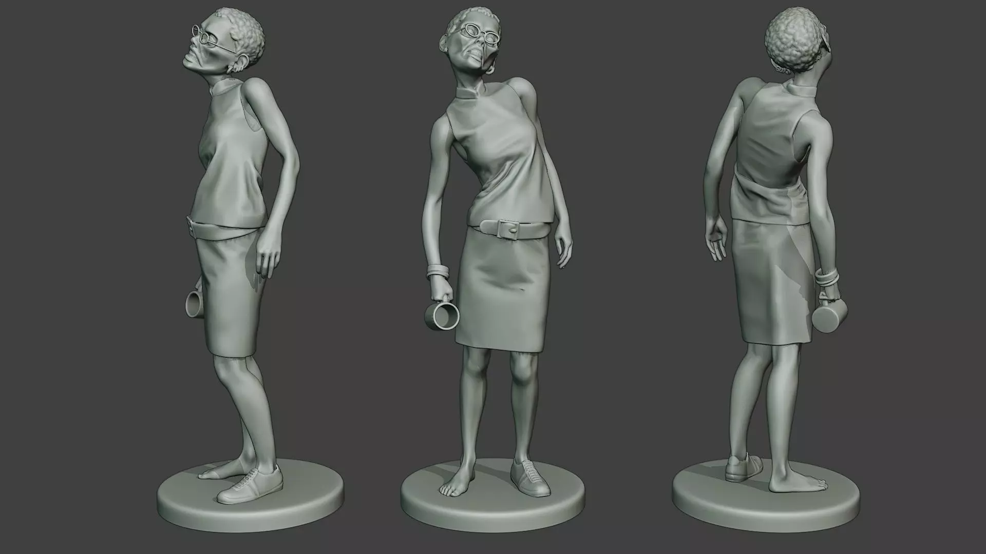 Casual Zombie Female CZ1 0004 3D print model