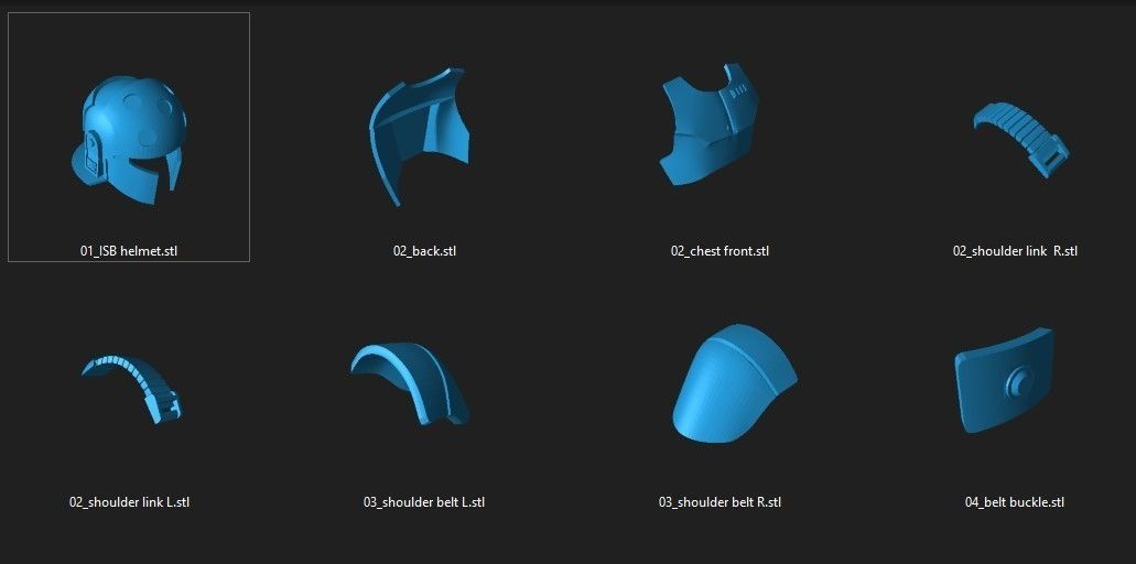 ISB Agent armor full size and One12 3d printing files 3D print model_2