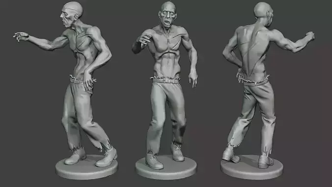Casual Zombie Male CZ1 0001 3D print model