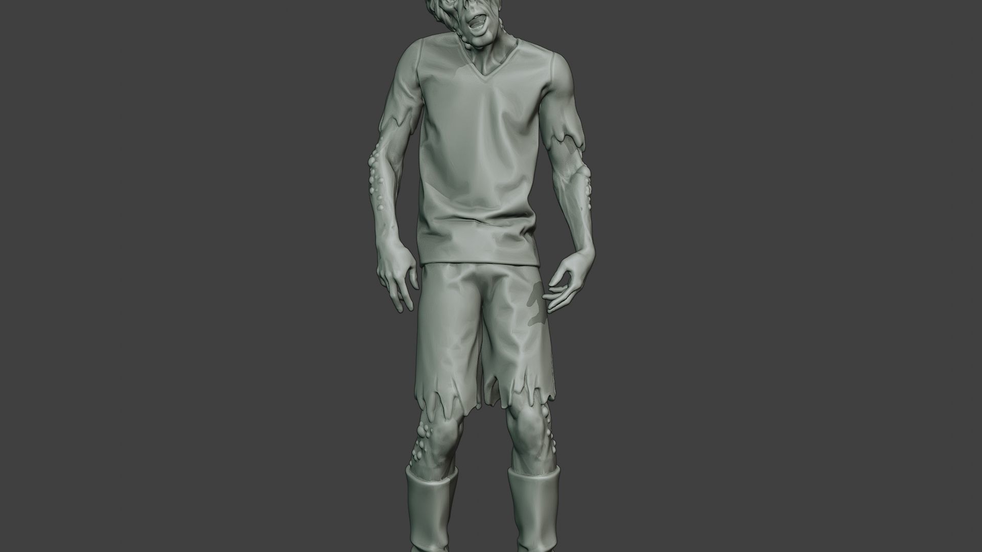Casual Zombie Male CZ1 0002 3D print model_28