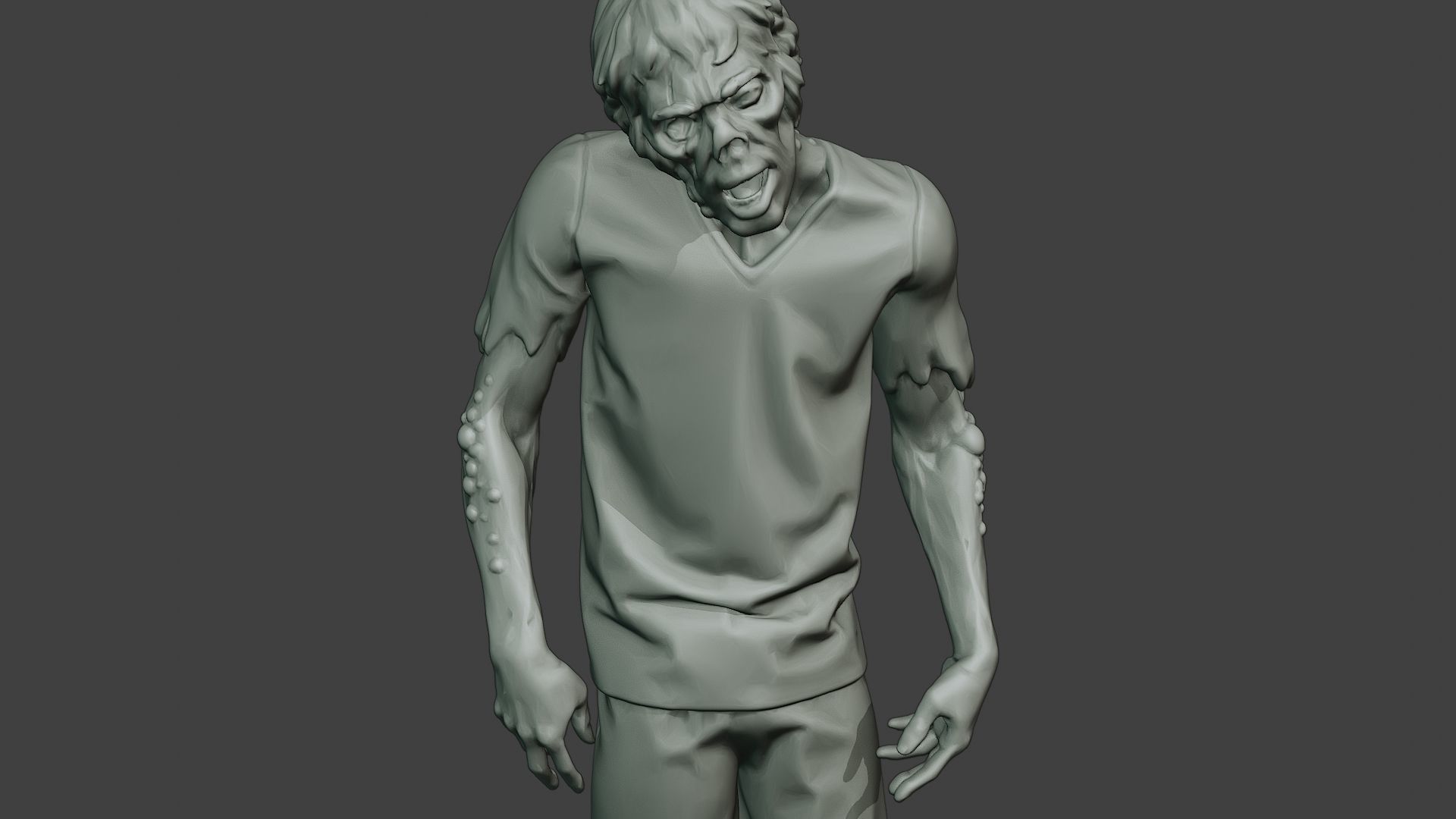 Casual Zombie Male CZ1 0002 3D print model_19