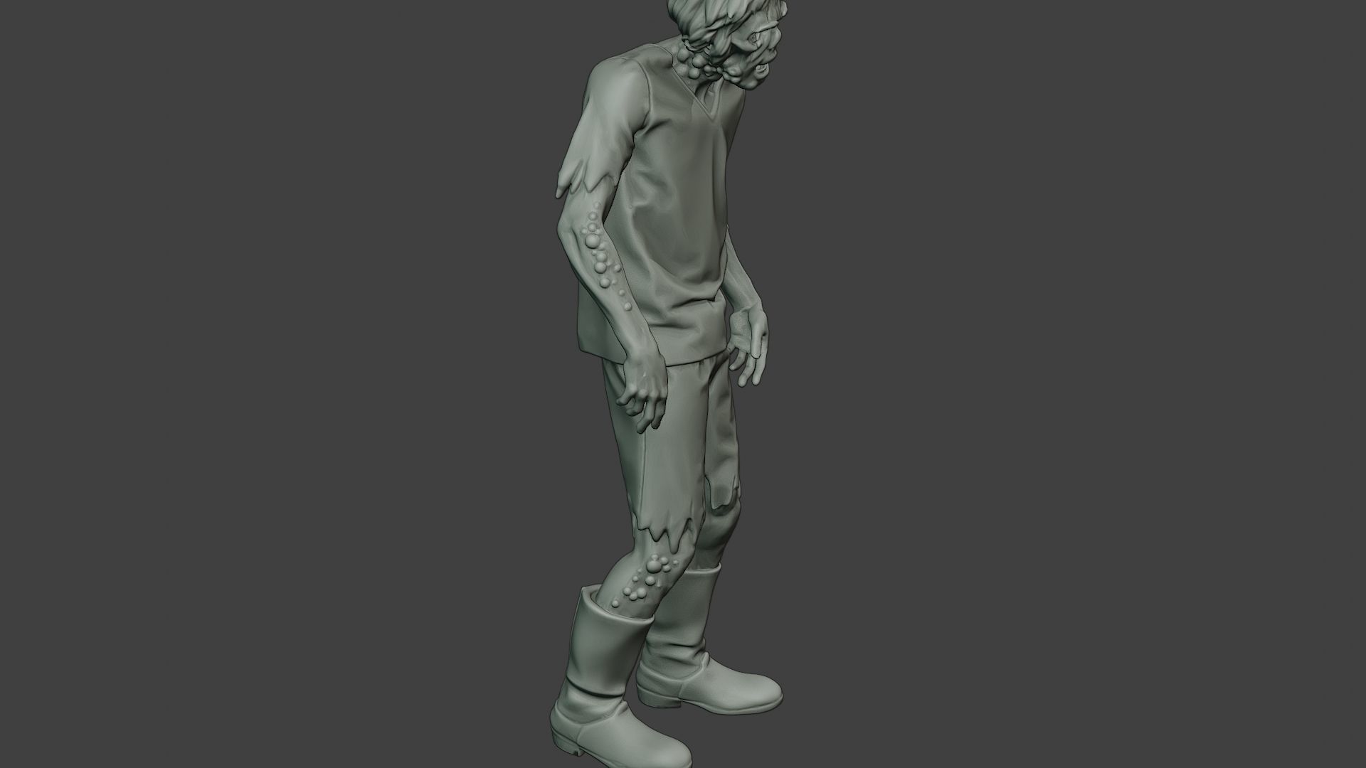Casual Zombie Male CZ1 0002 3D print model_30