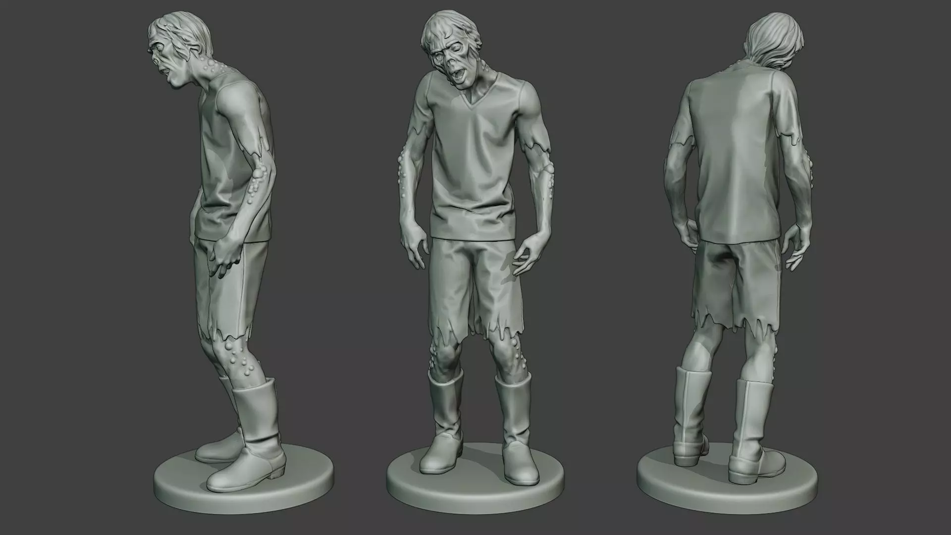 Casual Zombie Male CZ1 0002 3D print model_0