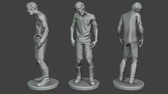 Casual Zombie Male CZ1 0002 3D print model