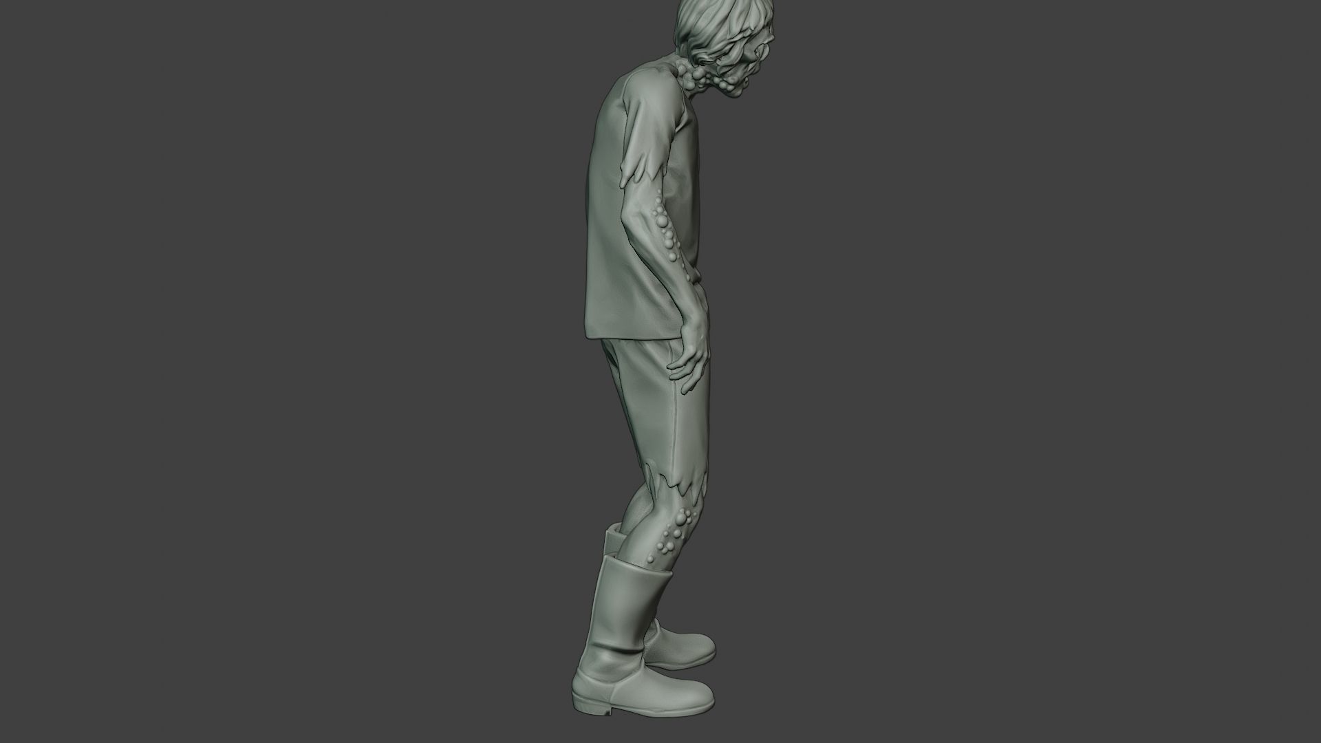 Casual Zombie Male CZ1 0002 3D print model_31
