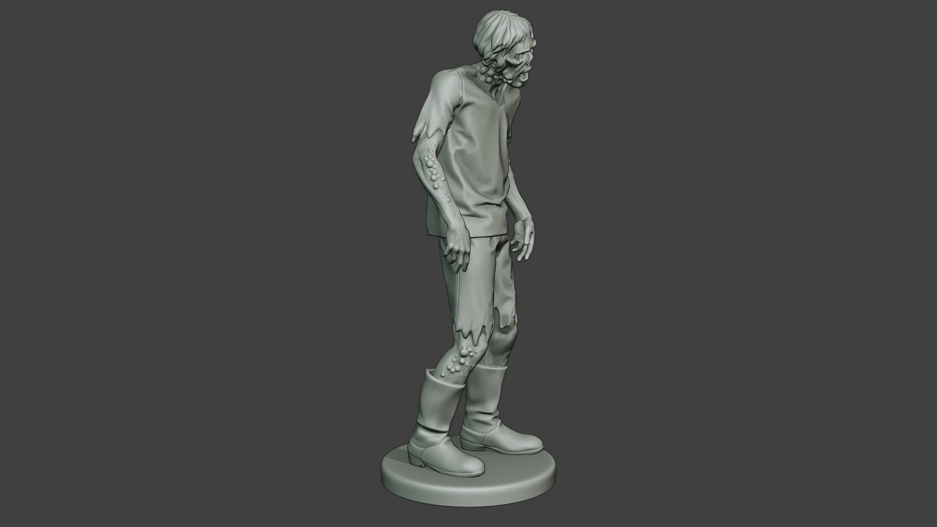 Casual Zombie Male CZ1 0002 3D print model_9