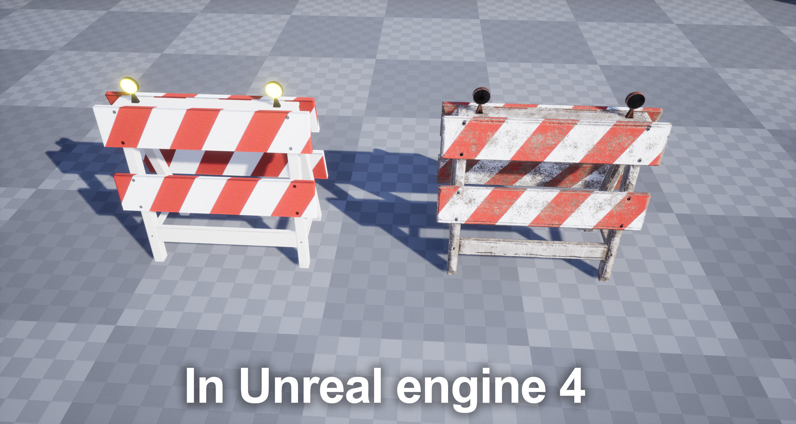 Traffic barriers Low-poly 3D model_22