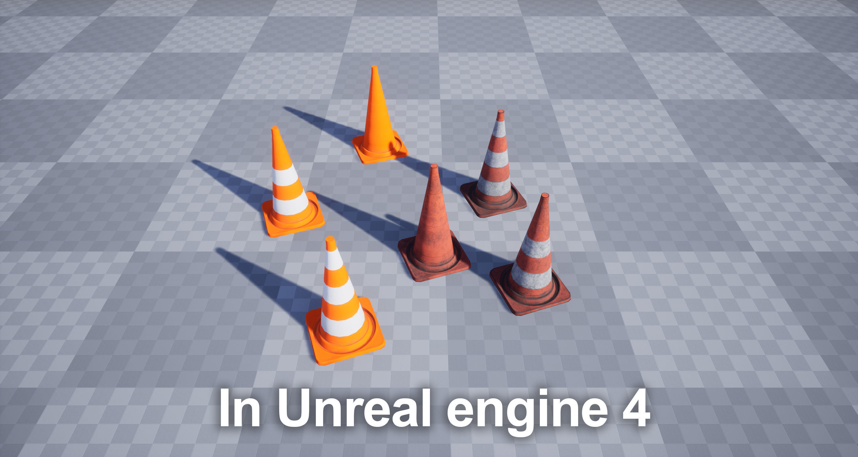 Traffic barriers Low-poly 3D model_23