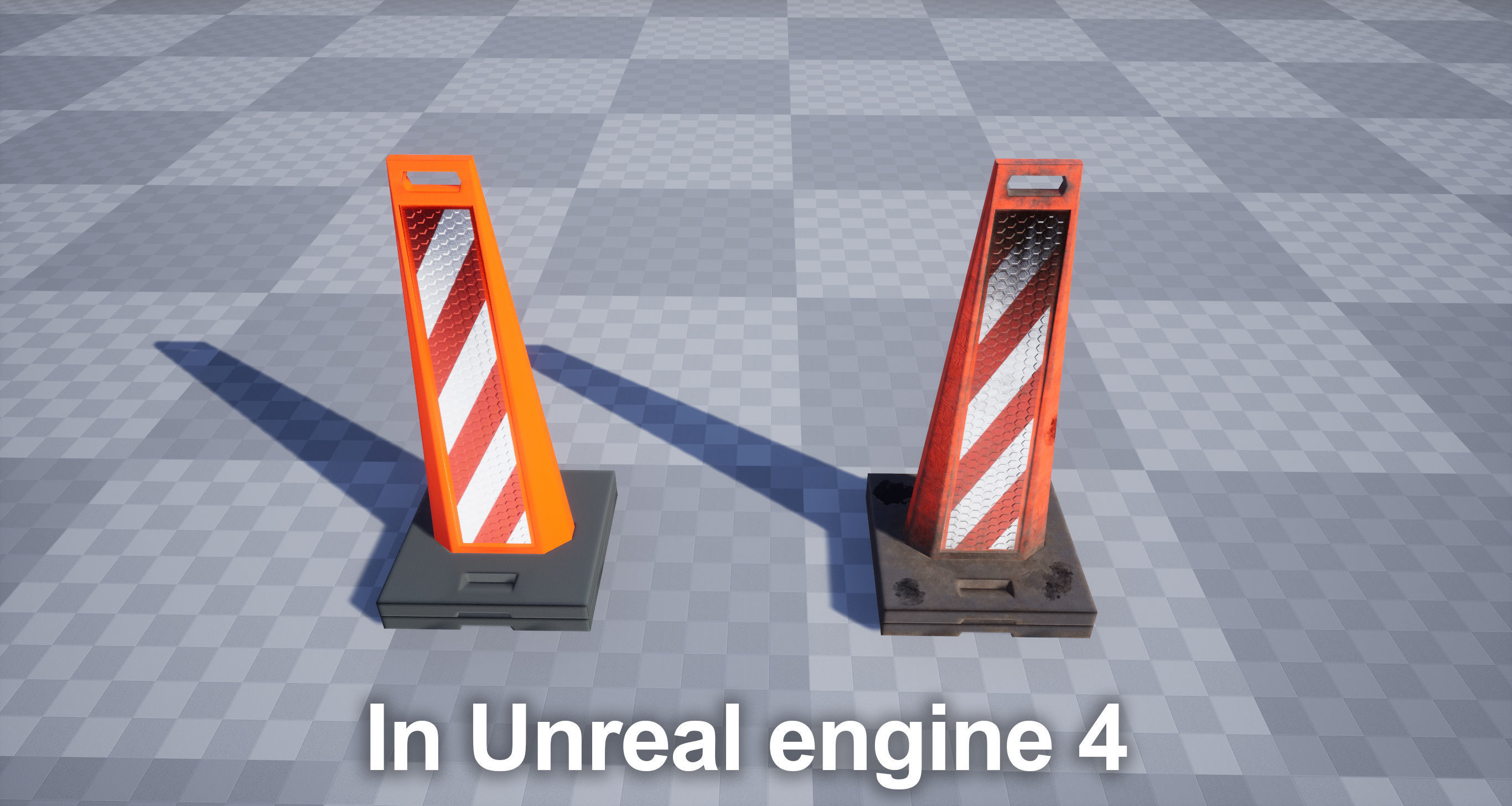 Traffic barriers Low-poly 3D model_26