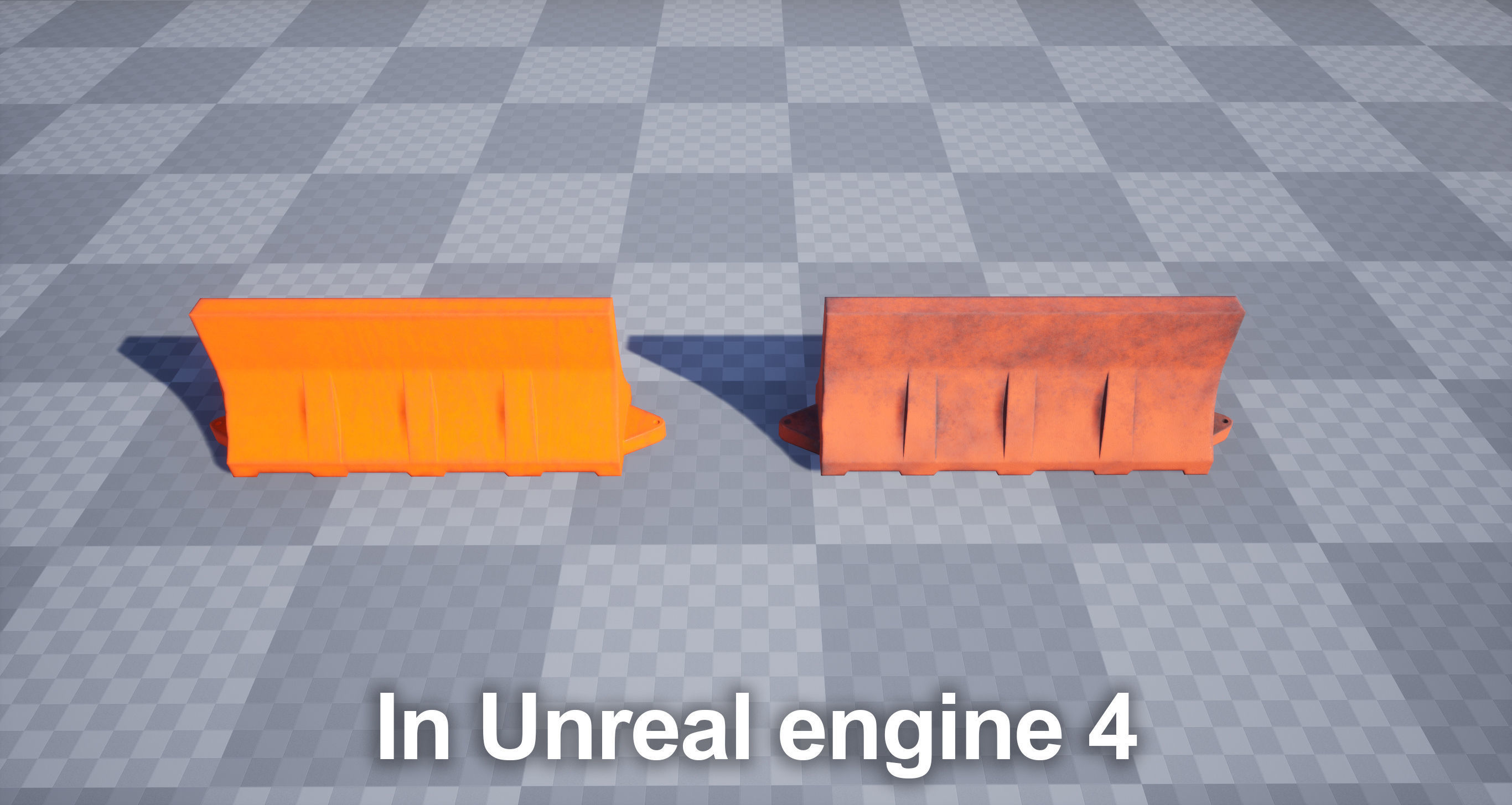 Traffic barriers Low-poly 3D model_28