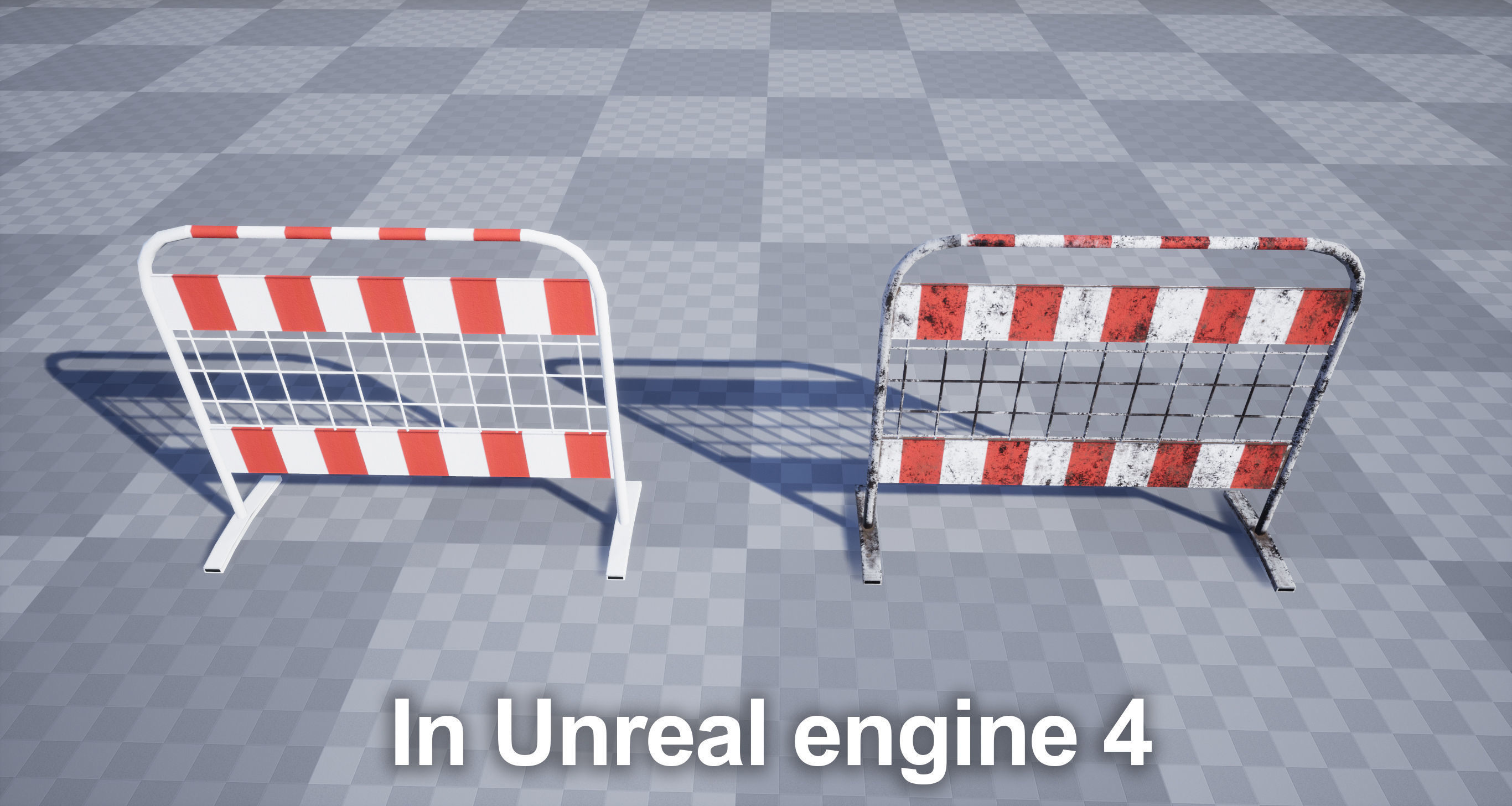 Traffic barriers Low-poly 3D model_24