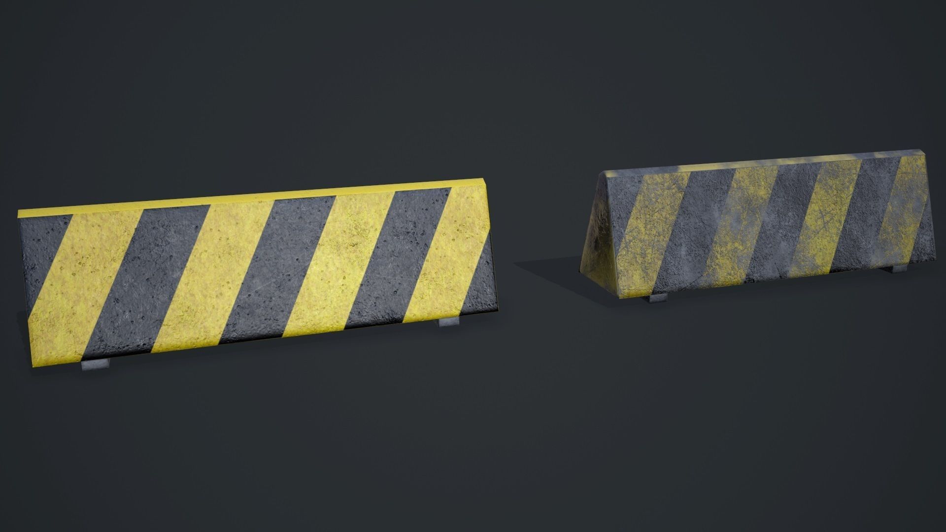 Traffic barriers Low-poly 3D model_7
