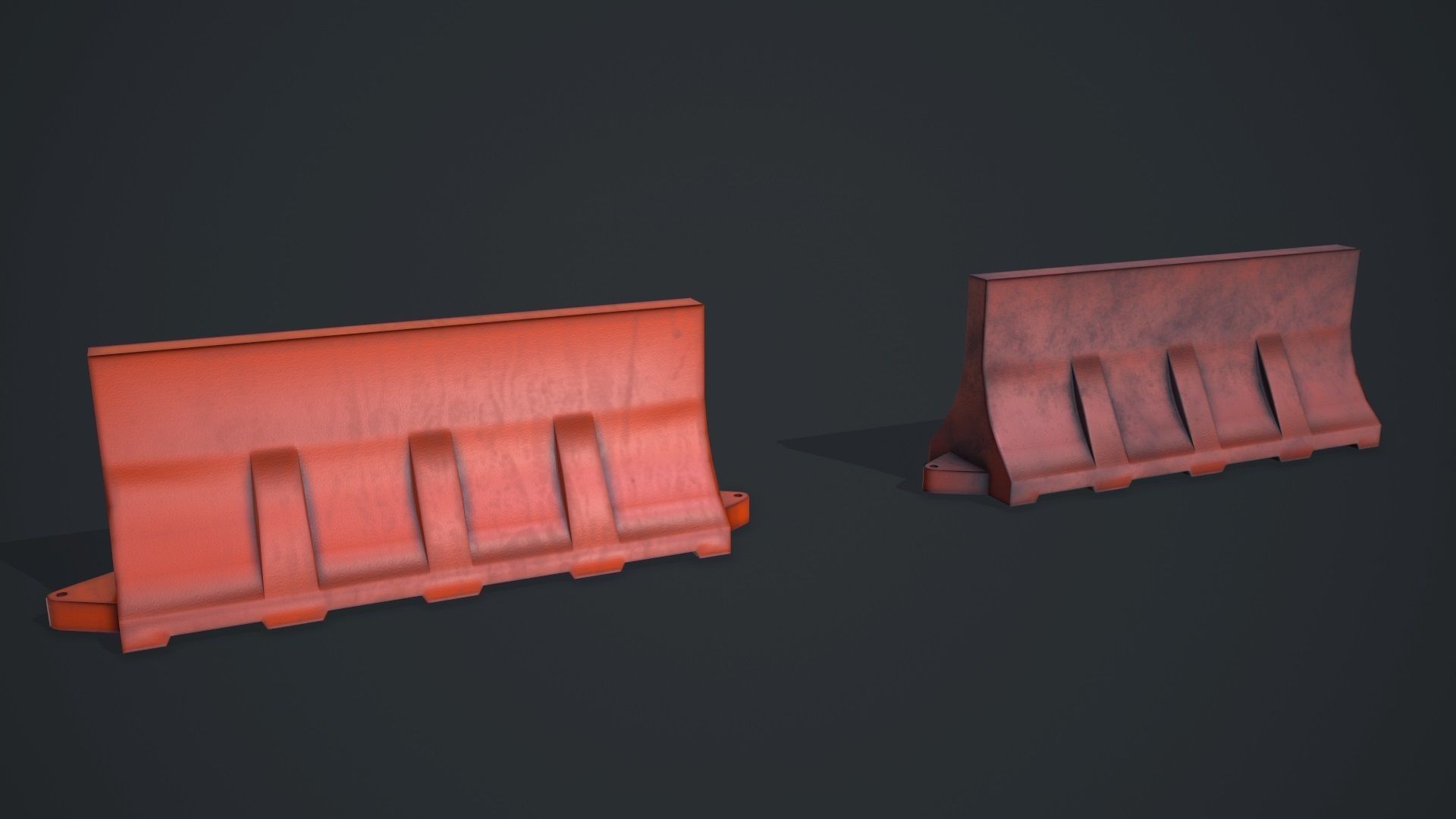 Traffic barriers Low-poly 3D model_15