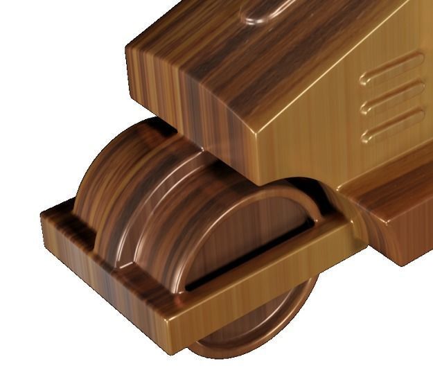 Wooden Road Roller Toy Low-poly 3D model_3