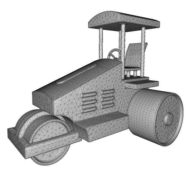 Wooden Road Roller Toy Low-poly 3D model_5