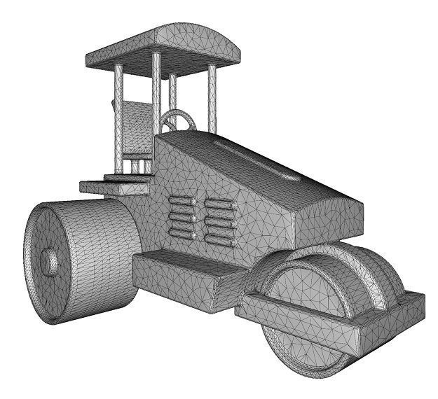 Wooden Road Roller Toy Low-poly 3D model_4