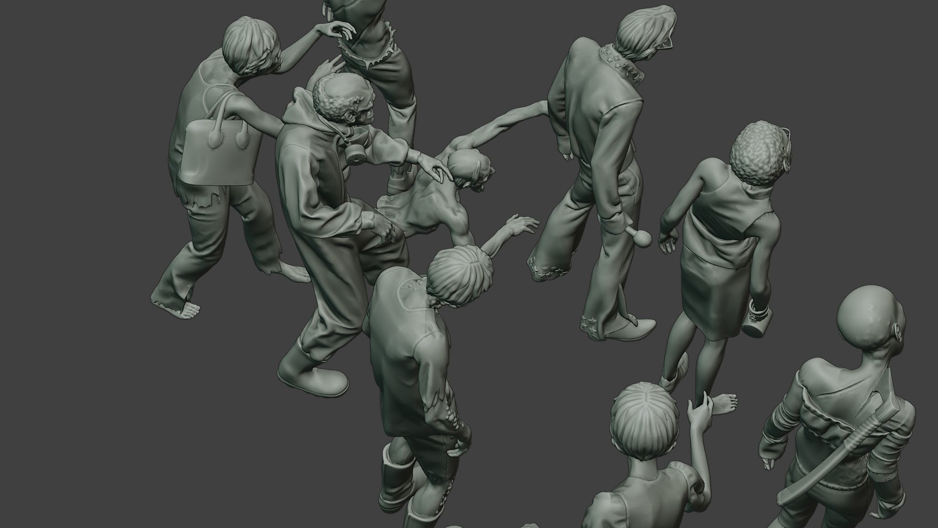 Casual Zombie CZ Pack1 3D Model Collection_12