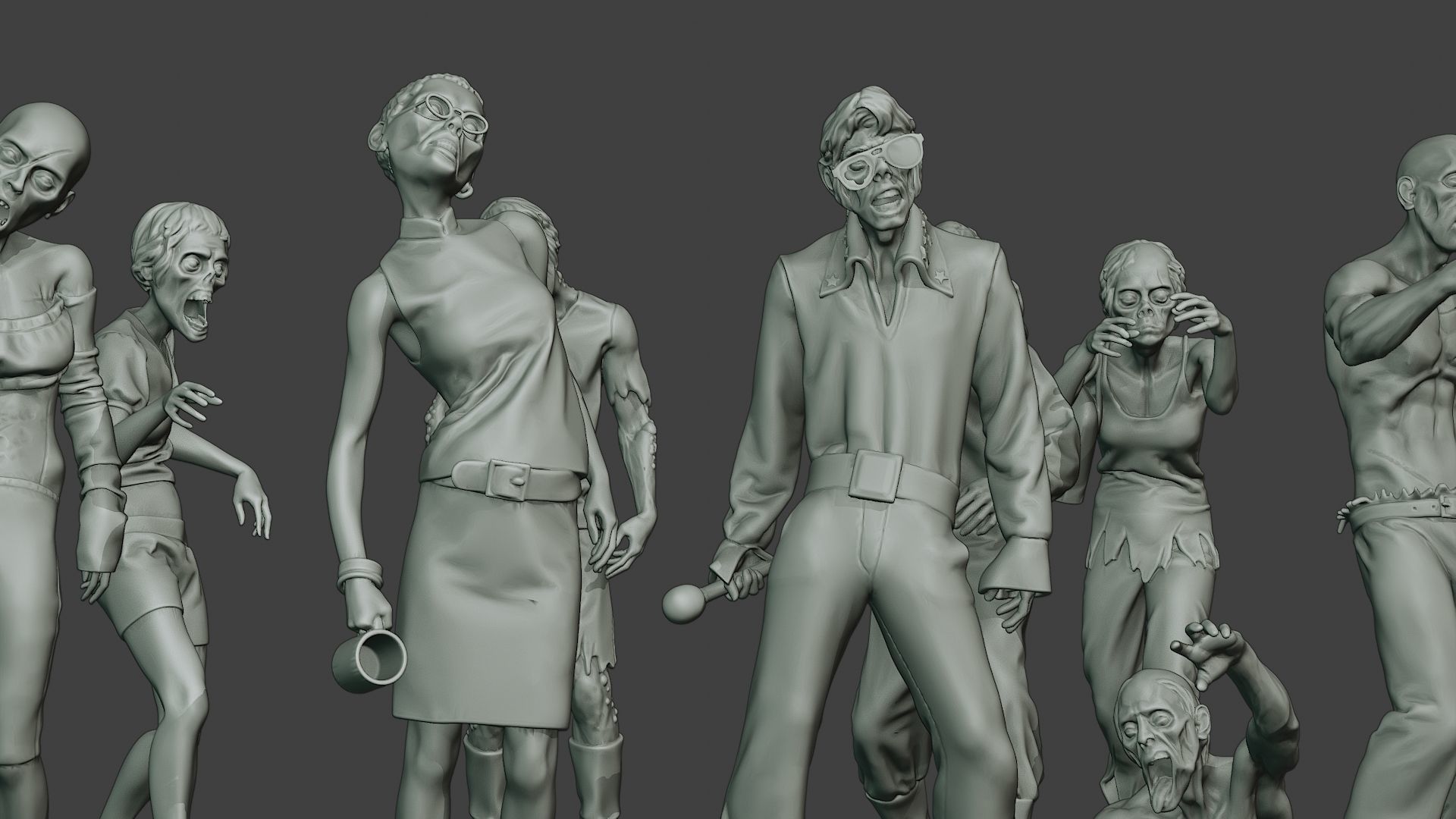 Casual Zombie CZ Pack1 3D Model Collection_17