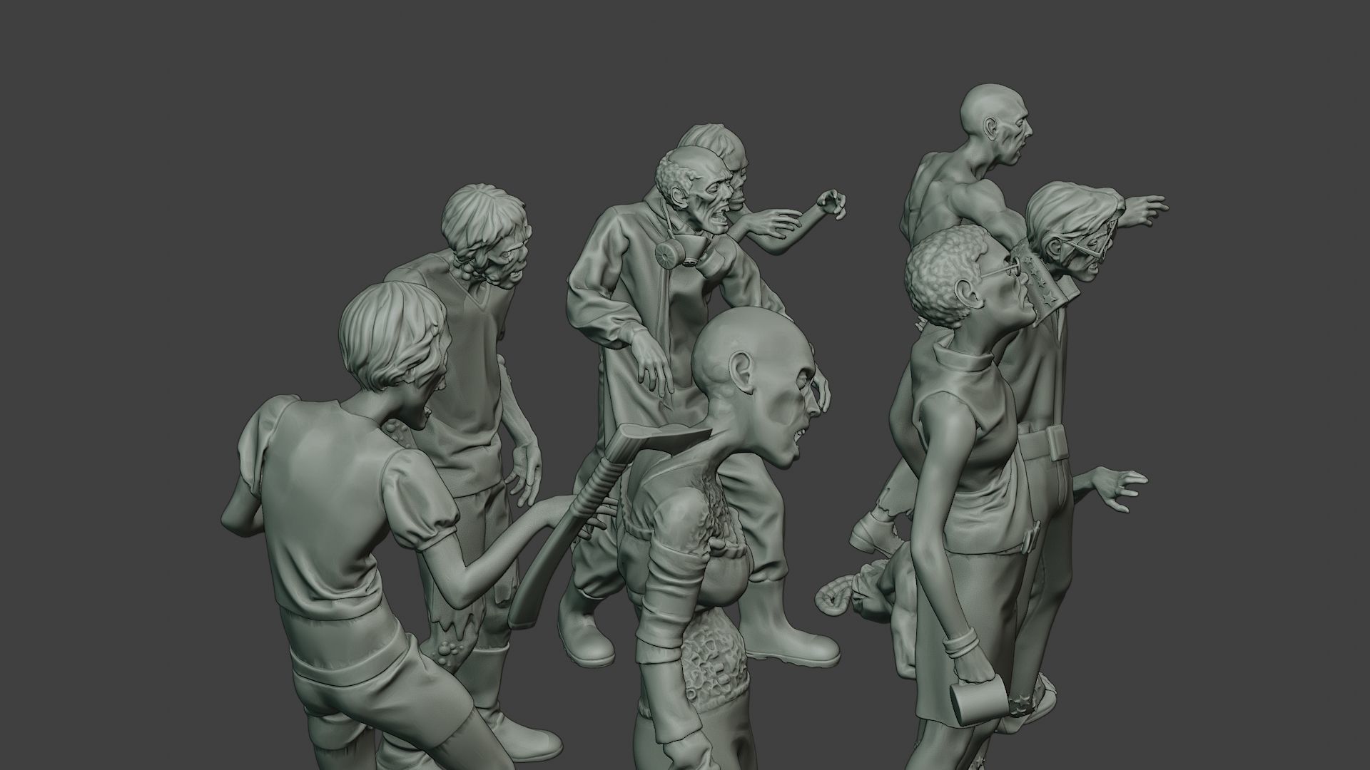 Casual Zombie CZ Pack1 3D Model Collection_21