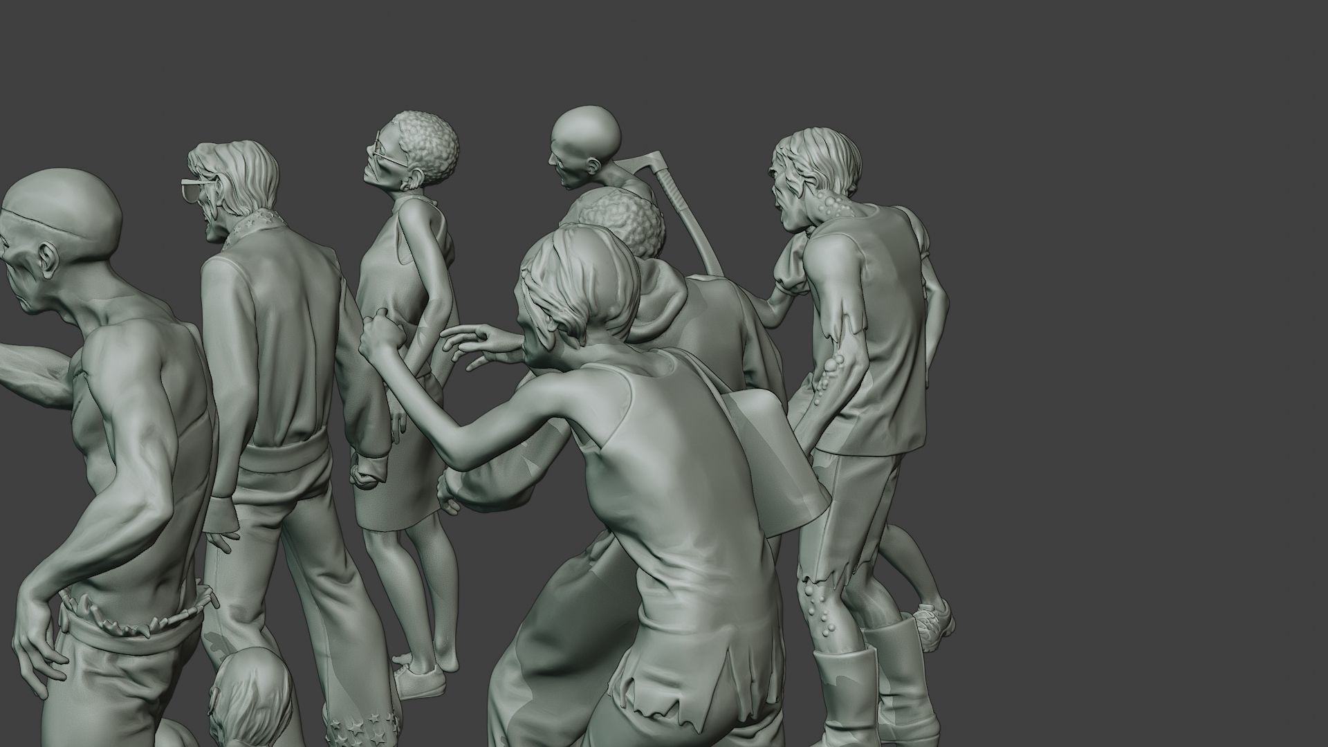 Casual Zombie CZ Pack1 3D Model Collection_15