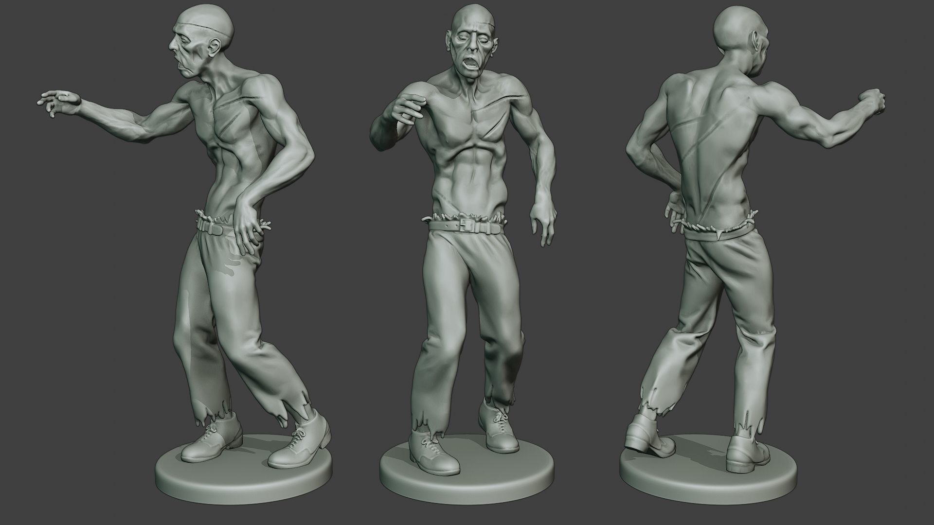 Casual Zombie CZ Pack1 3D Model Collection_8