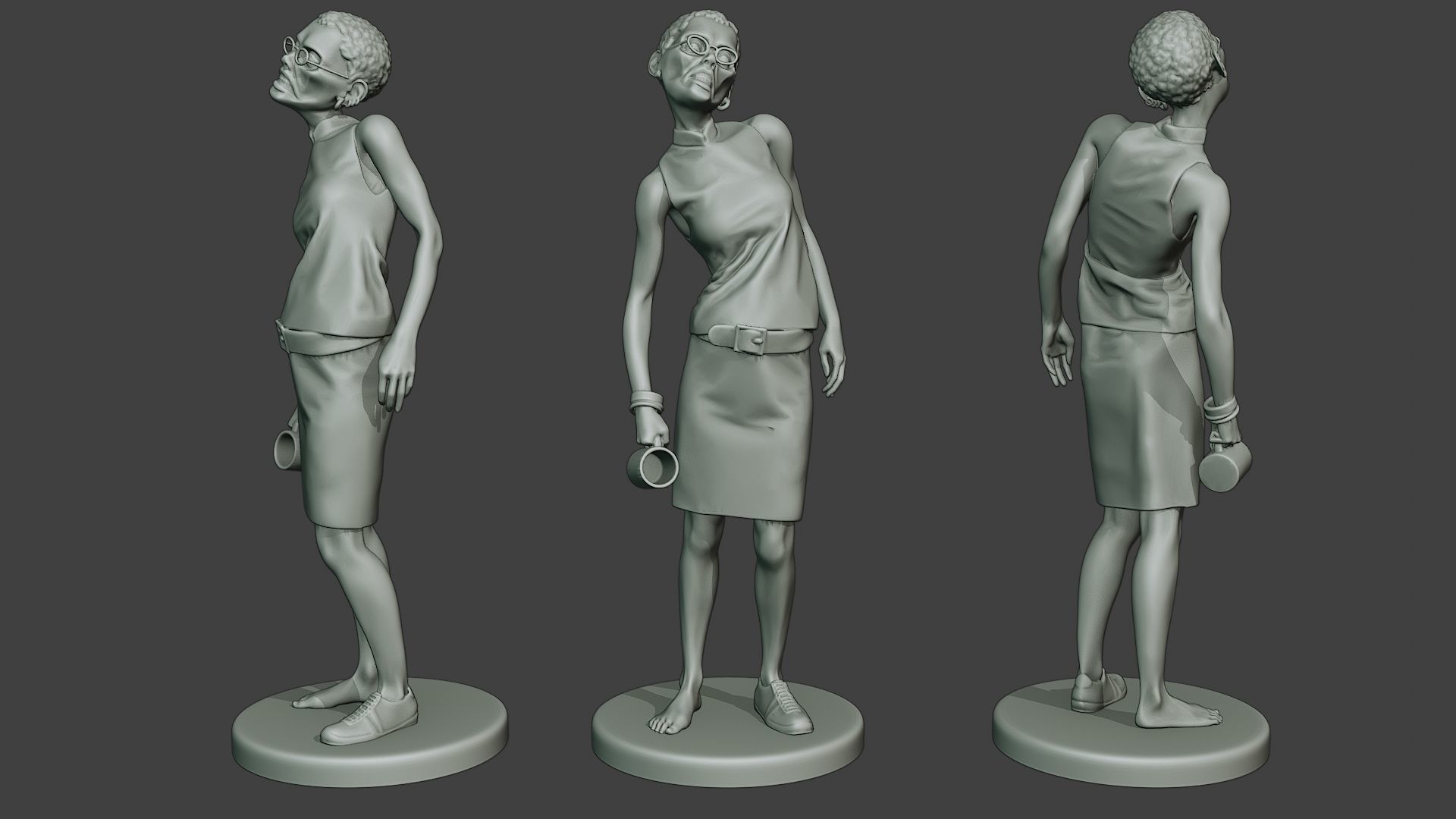 Casual Zombie CZ Pack1 3D Model Collection_4