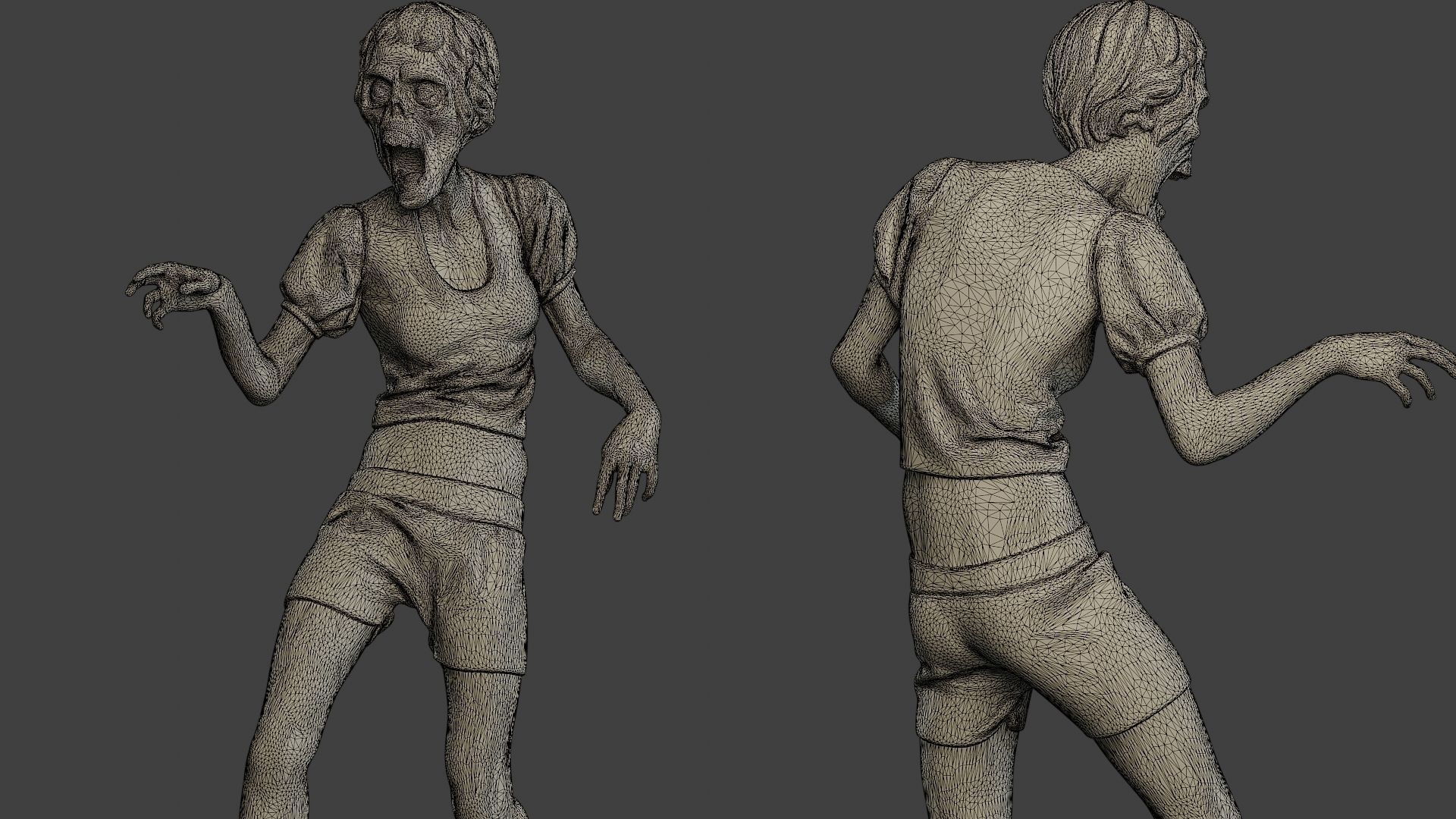 Casual Zombie CZ Pack1 3D Model Collection_30