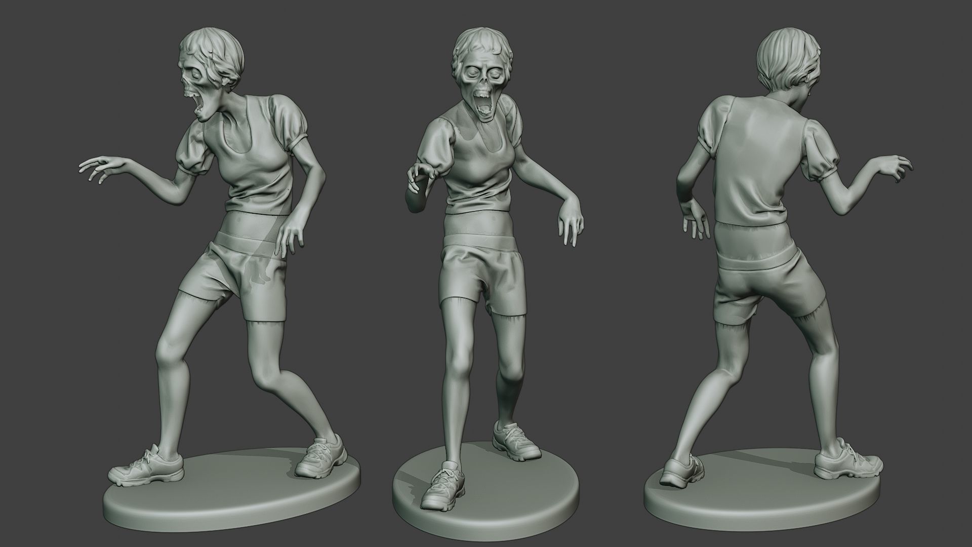 Casual Zombie CZ Pack1 3D Model Collection_7