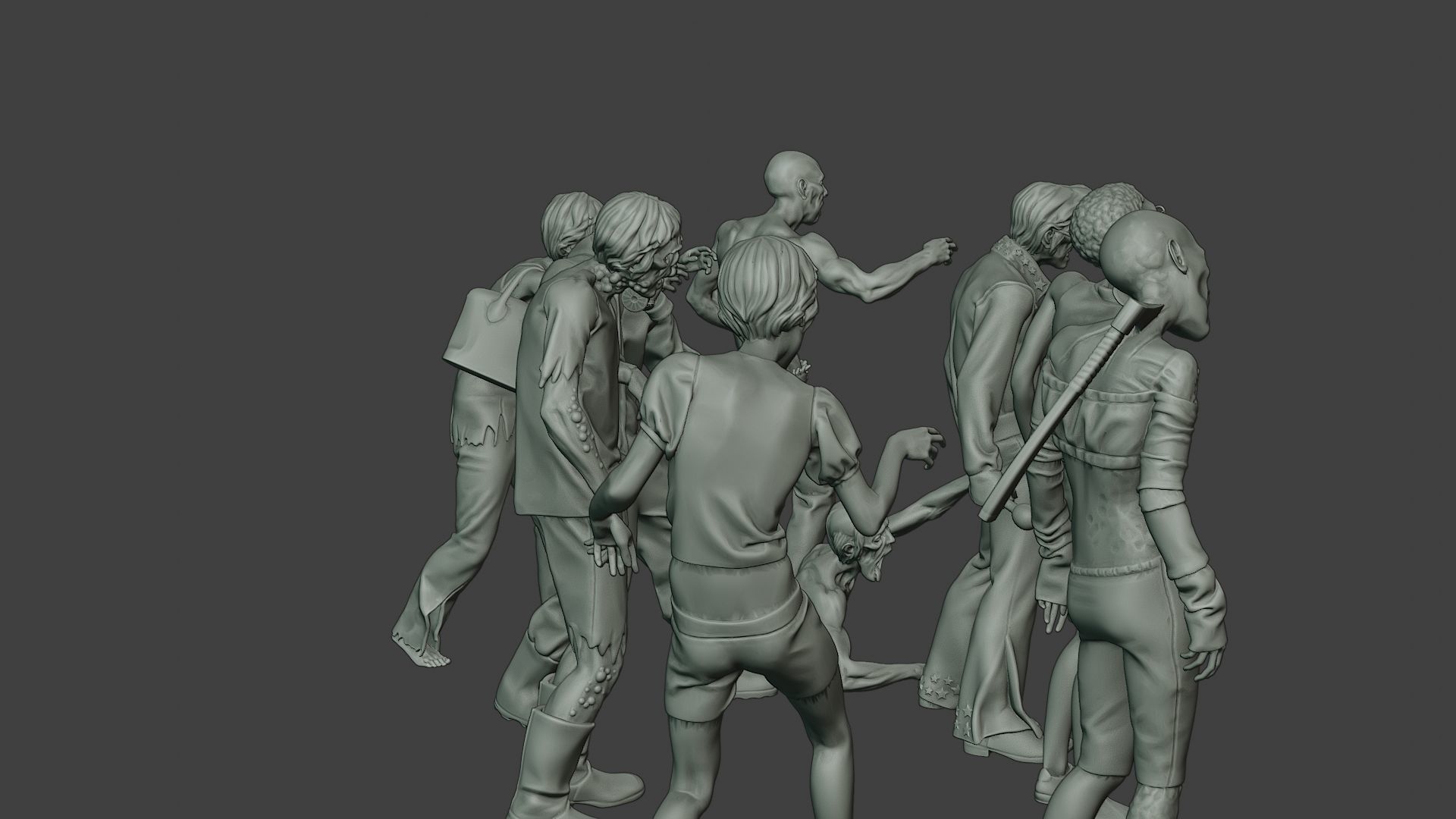 Casual Zombie CZ Pack1 3D Model Collection_14