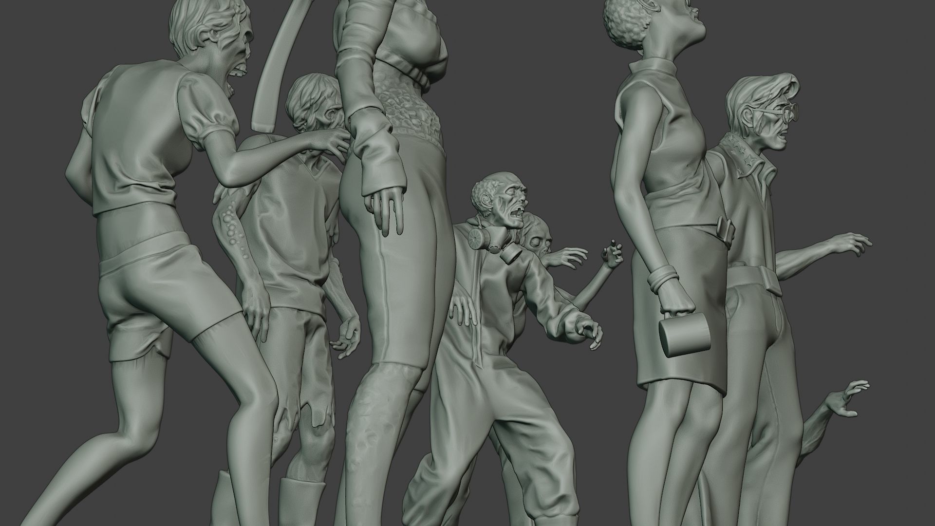 Casual Zombie CZ Pack1 3D Model Collection_13