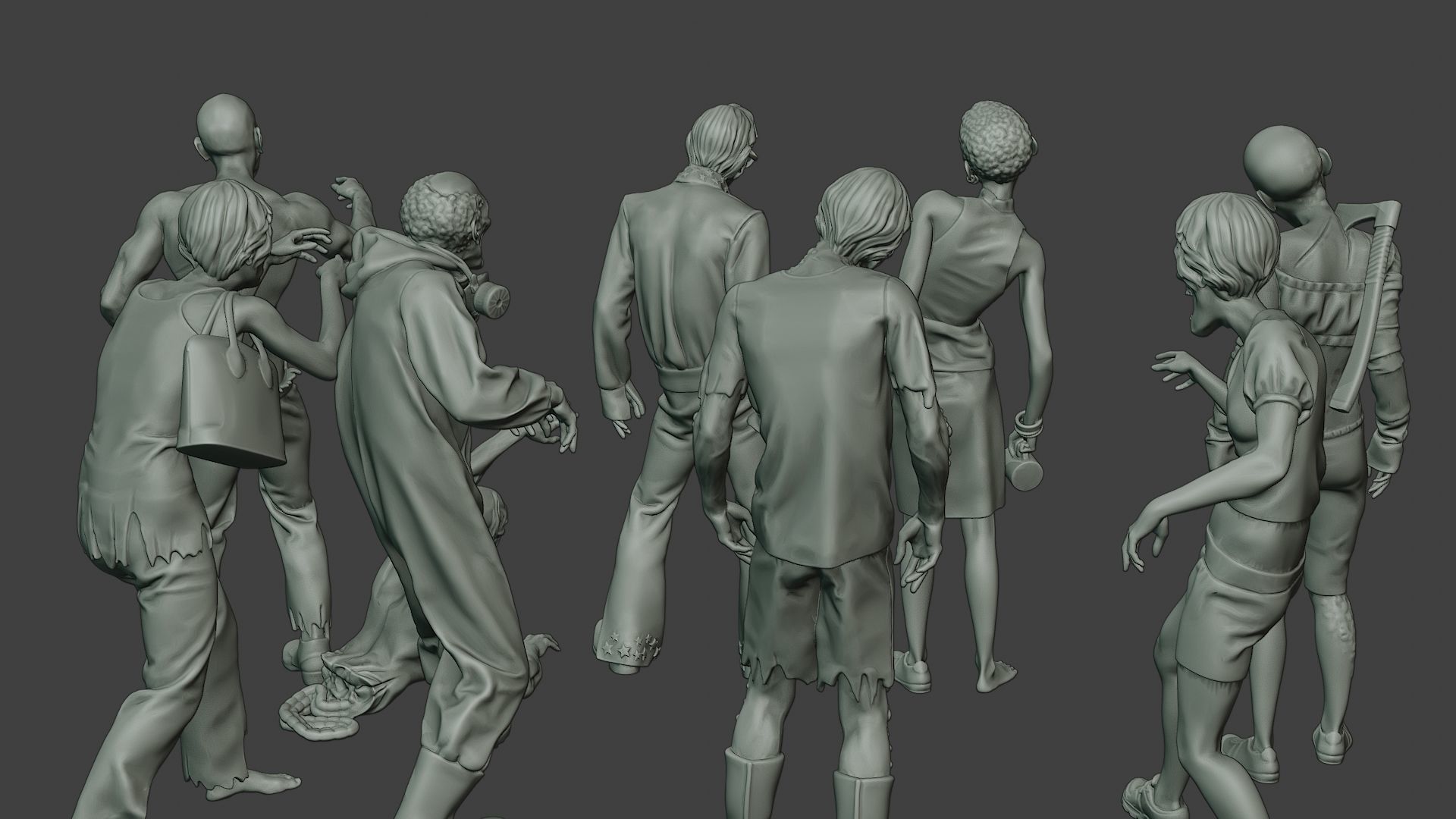 Casual Zombie CZ Pack1 3D Model Collection_19