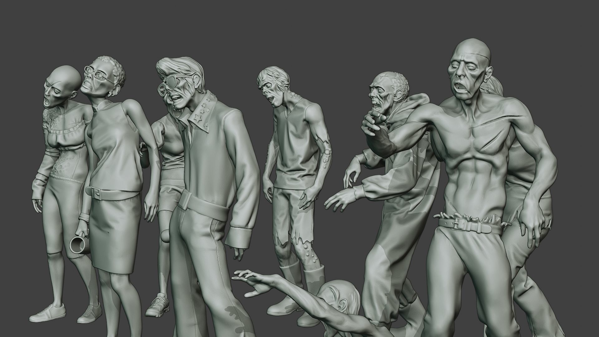 Casual Zombie CZ Pack1 3D Model Collection_16