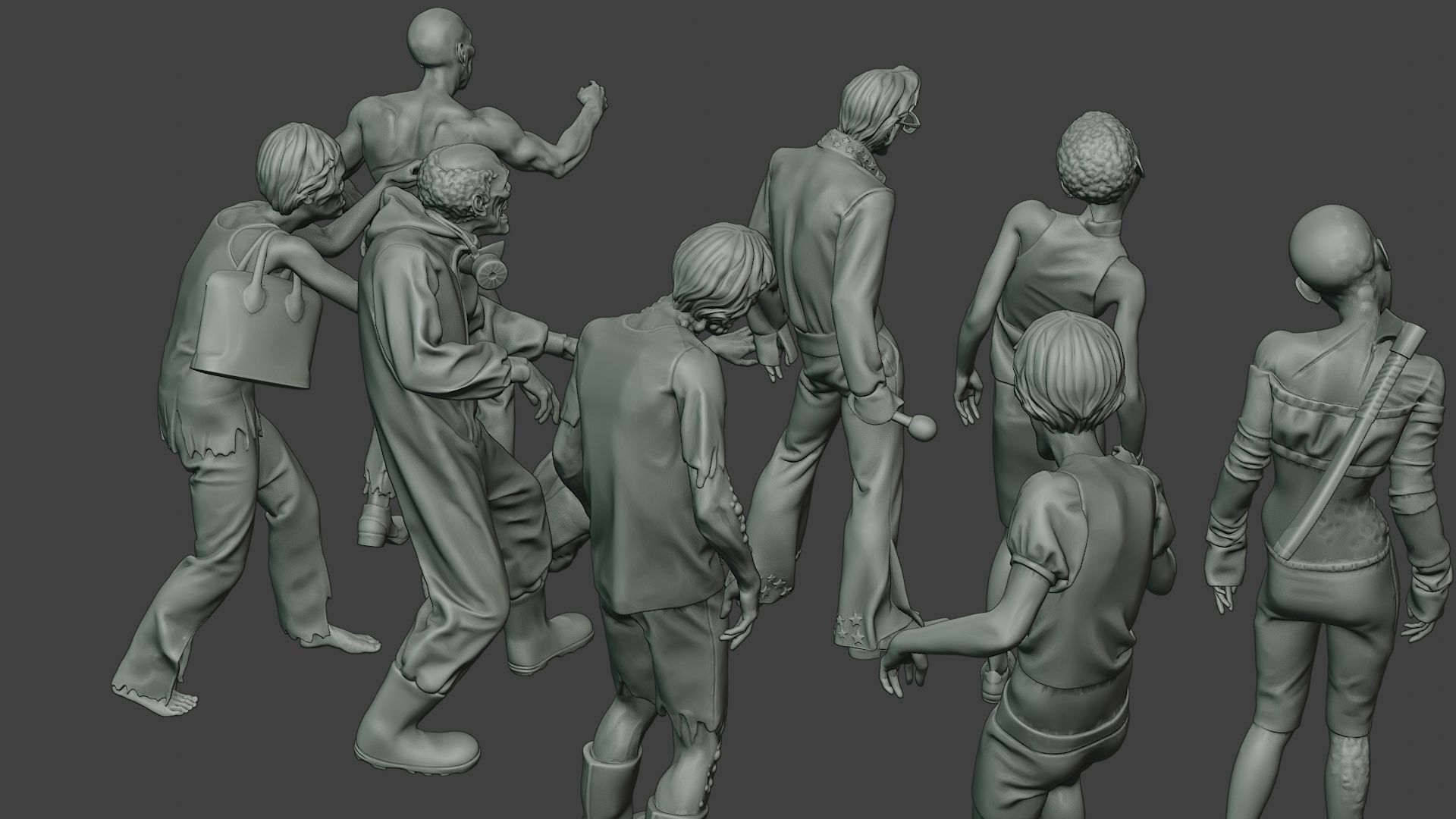 Casual Zombie CZ Pack1 3D Model Collection_22
