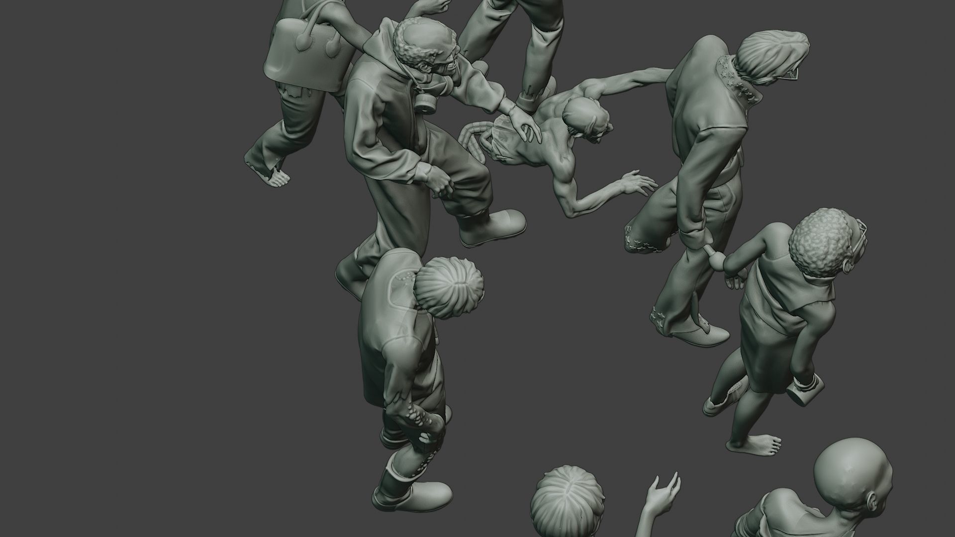 Casual Zombie CZ Pack1 3D Model Collection_18