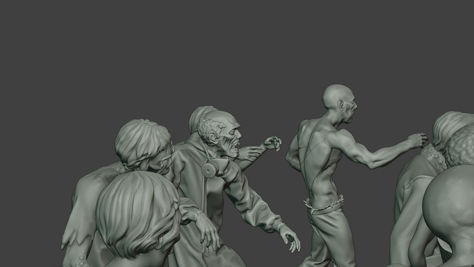 Casual Zombie CZ Pack1 3D Model Collection_11