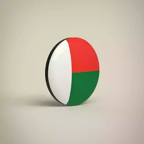 Madagascar Badge Low-poly 3D model