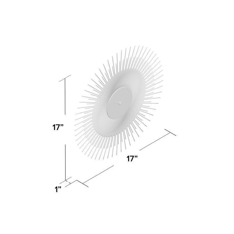 Sunburst Wall Clock 3D model_1