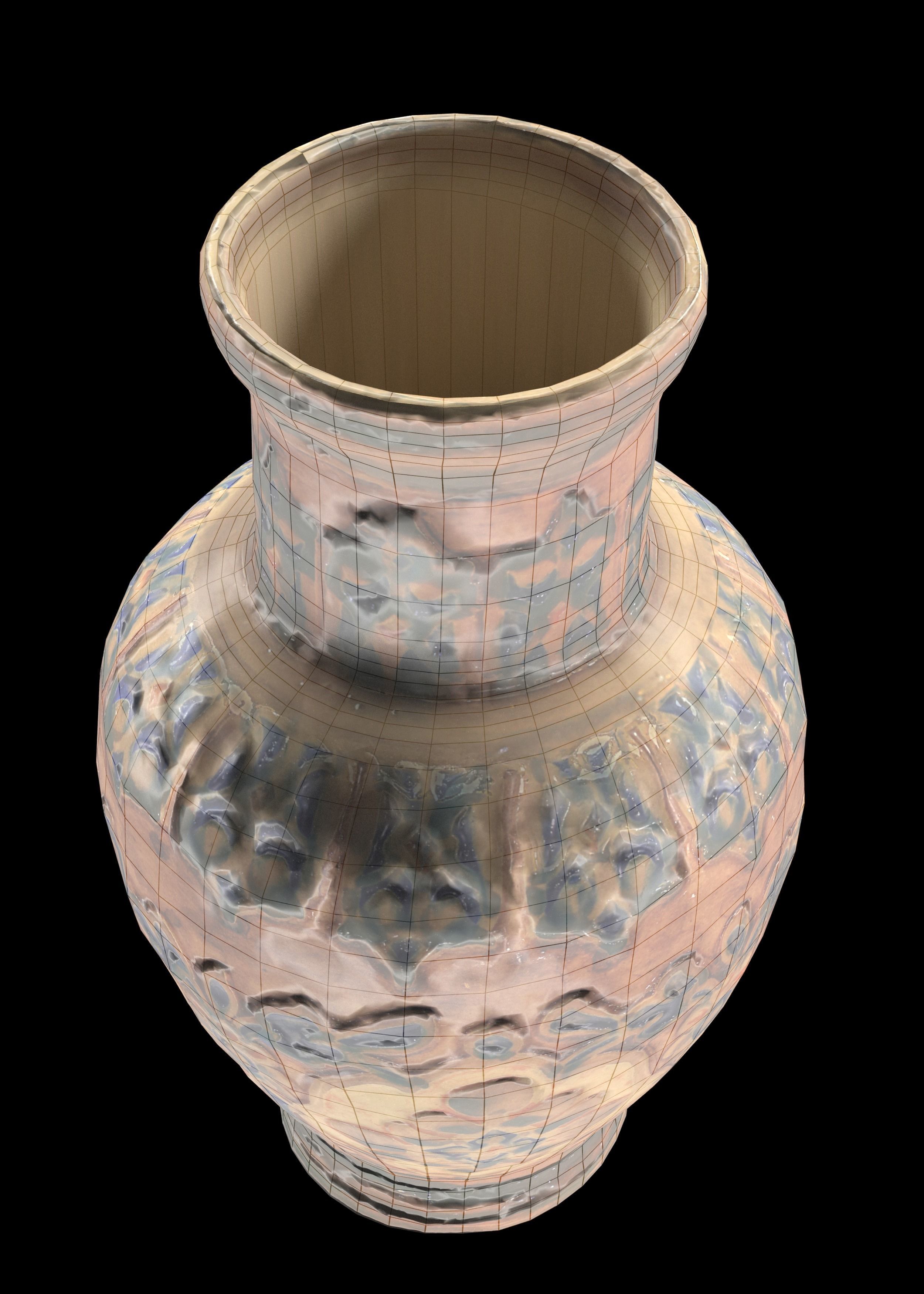 persian pottery vase n01 Low-poly 3D model_2